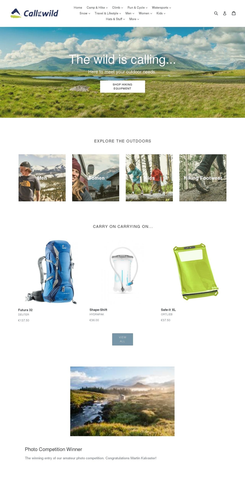 callofthewild.ie shopify website screenshot