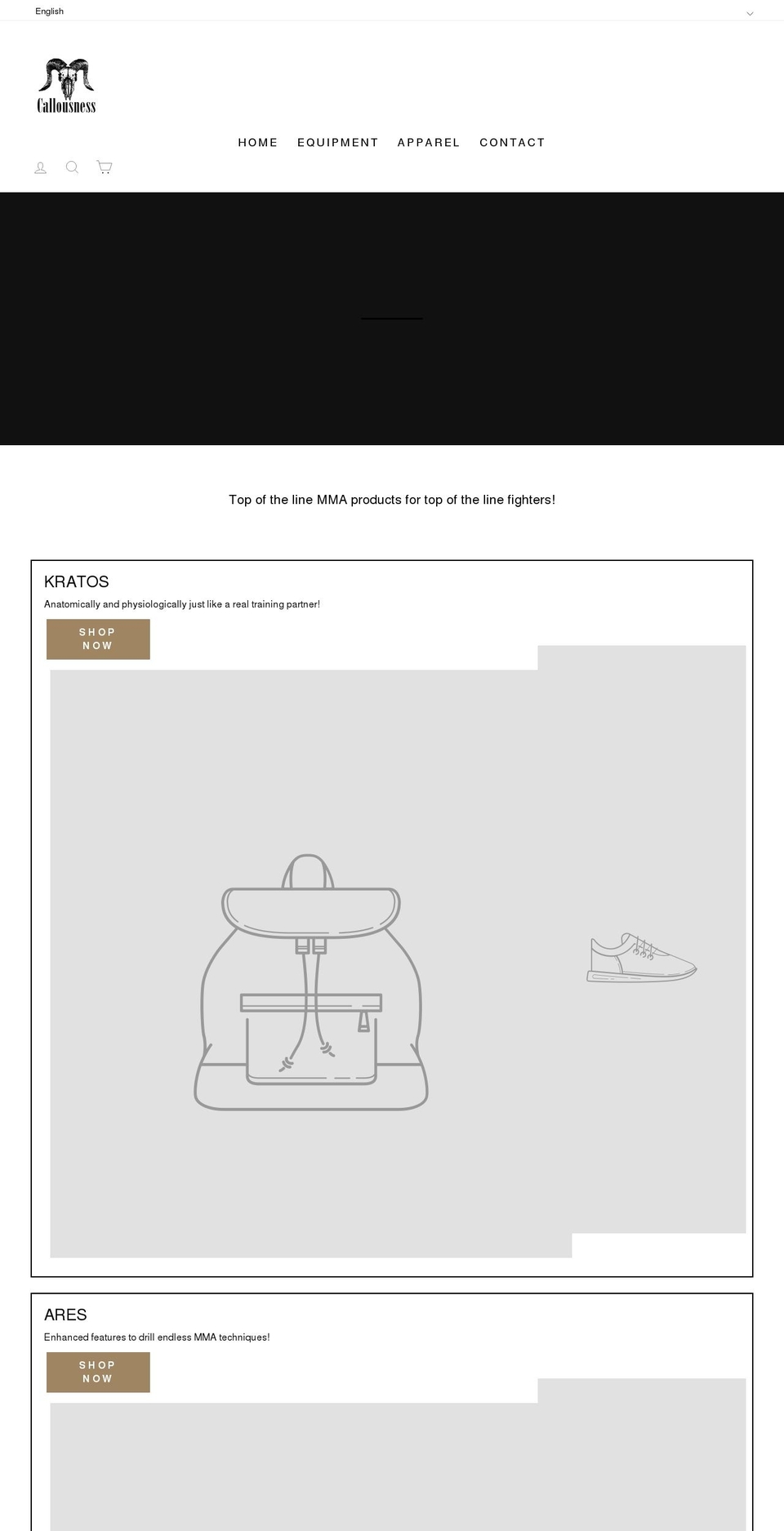 callousnessmma.com shopify website screenshot