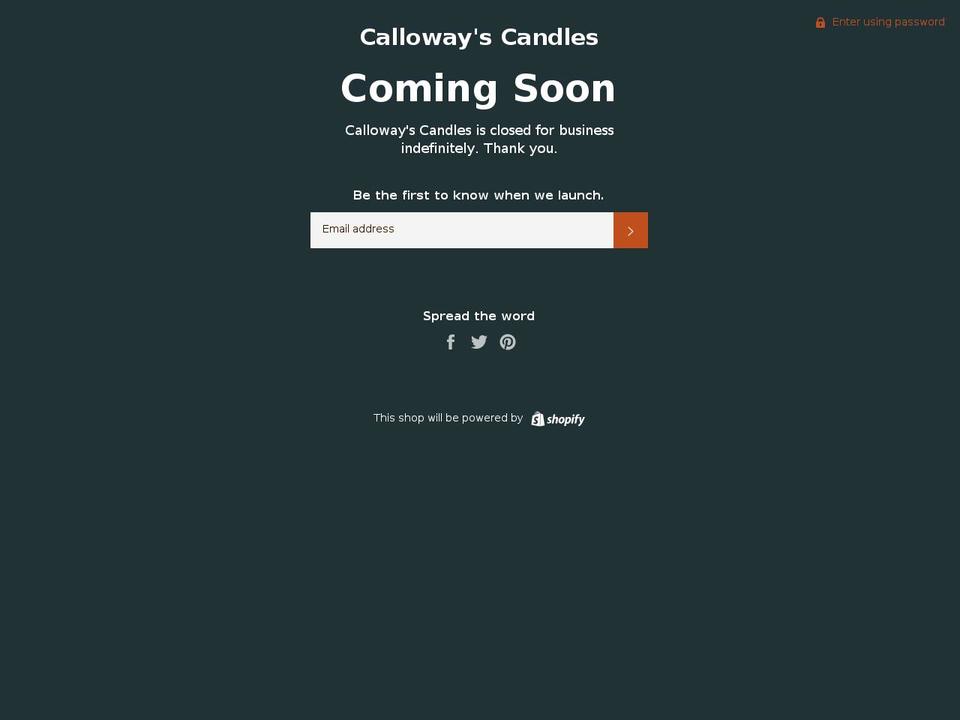 callowayscandles.com — Shopify storefront screenshot