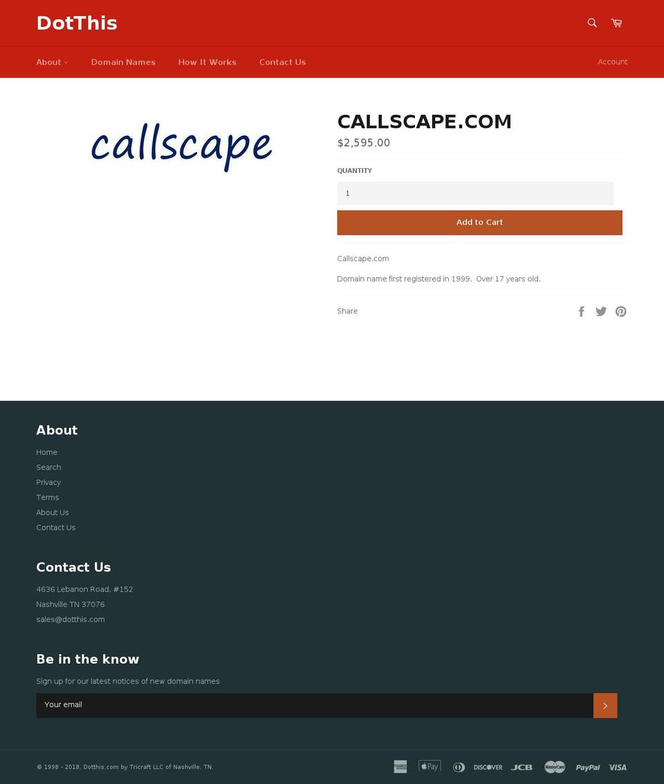 callscape.com — Shopify storefront screenshot
