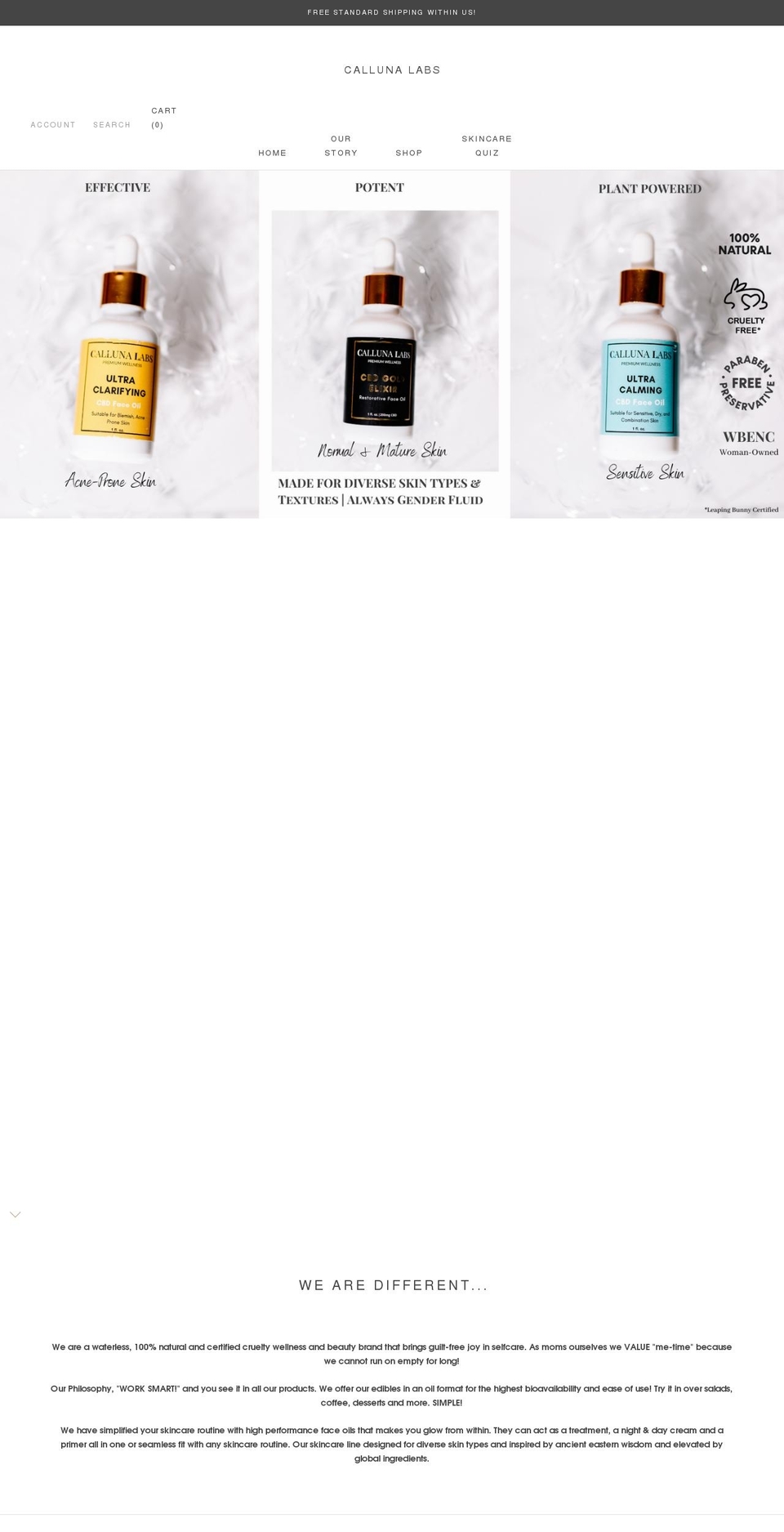 callunalabs.com shopify website screenshot