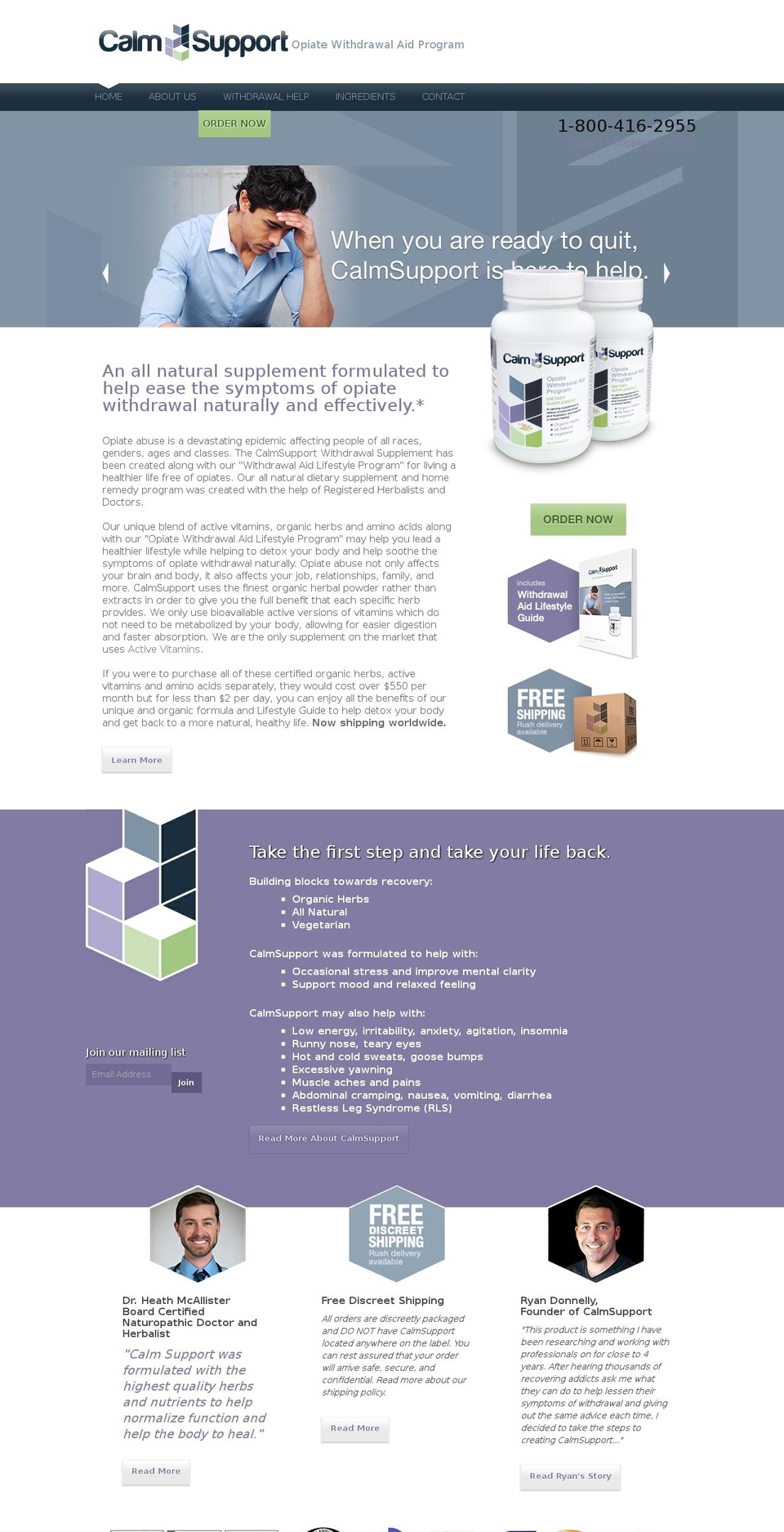 calm-support.com shopify website screenshot
