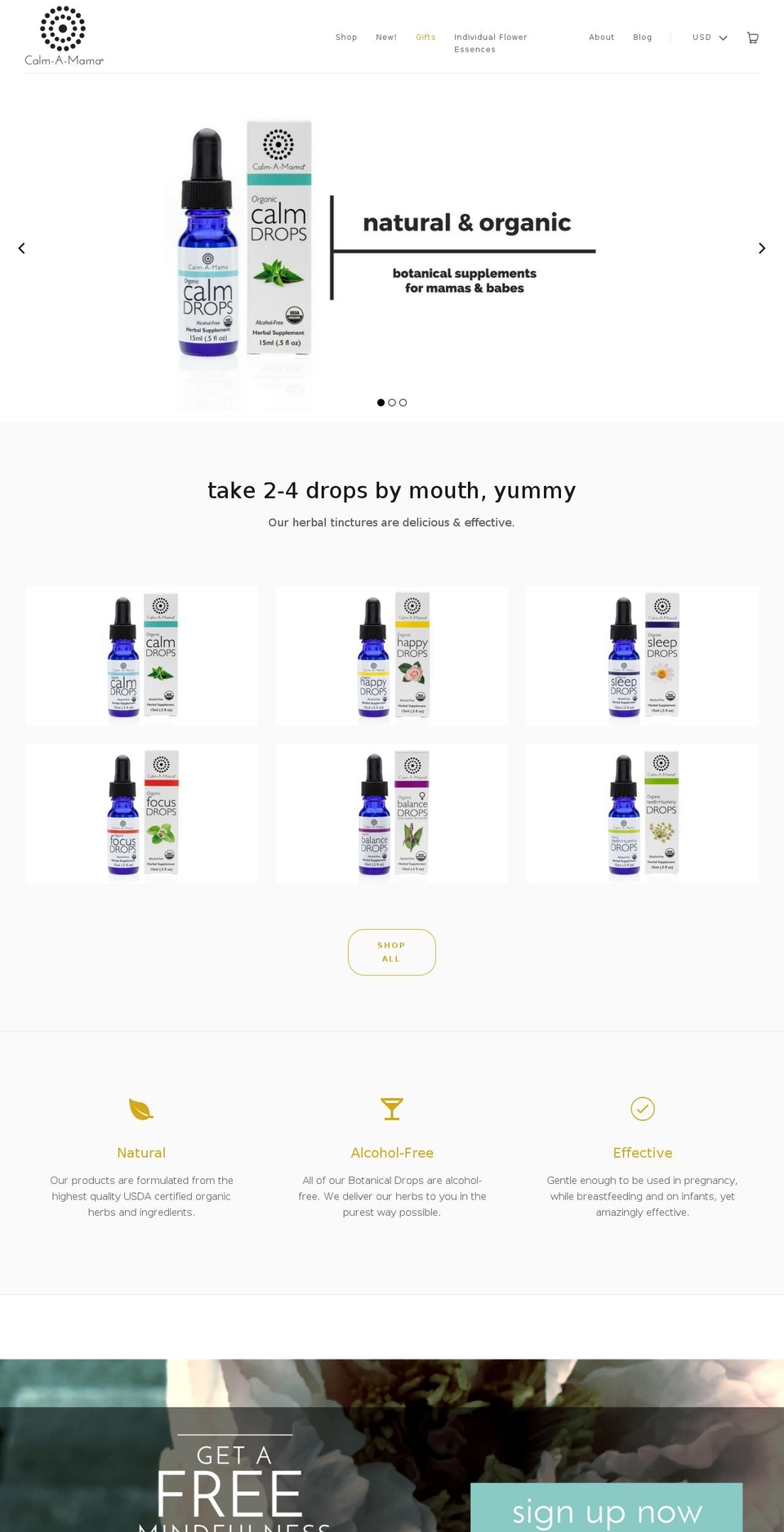 calmamama.com shopify website screenshot