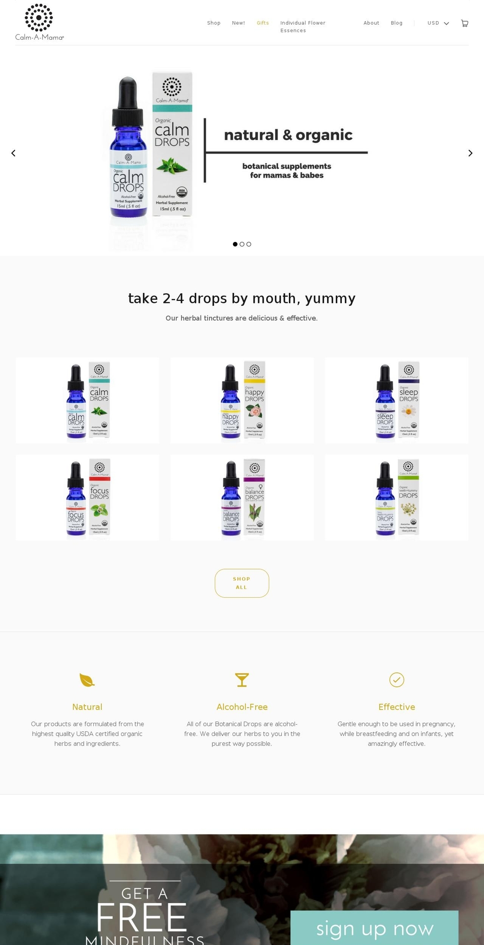 calmamomma.com shopify website screenshot