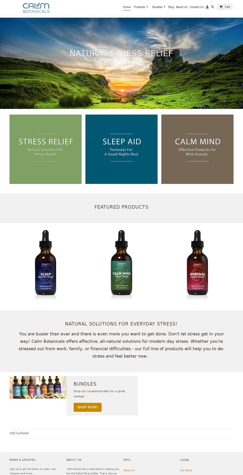 calmbotanicals.com shopify website screenshot