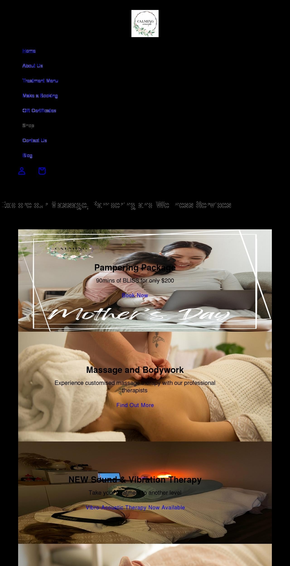 calmingconcepts.com.au shopify website screenshot