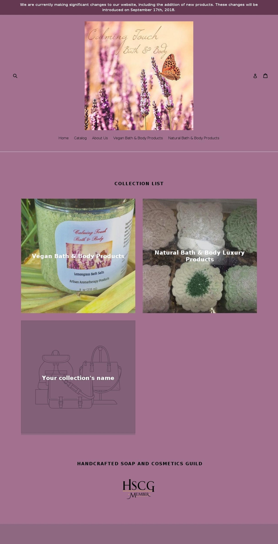 calmingtouchbathbody.com — Shopify storefront screenshot