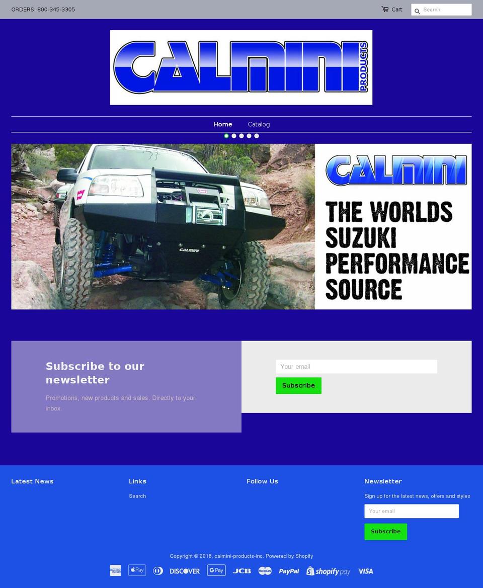 calminiproducts.com — Shopify storefront screenshot