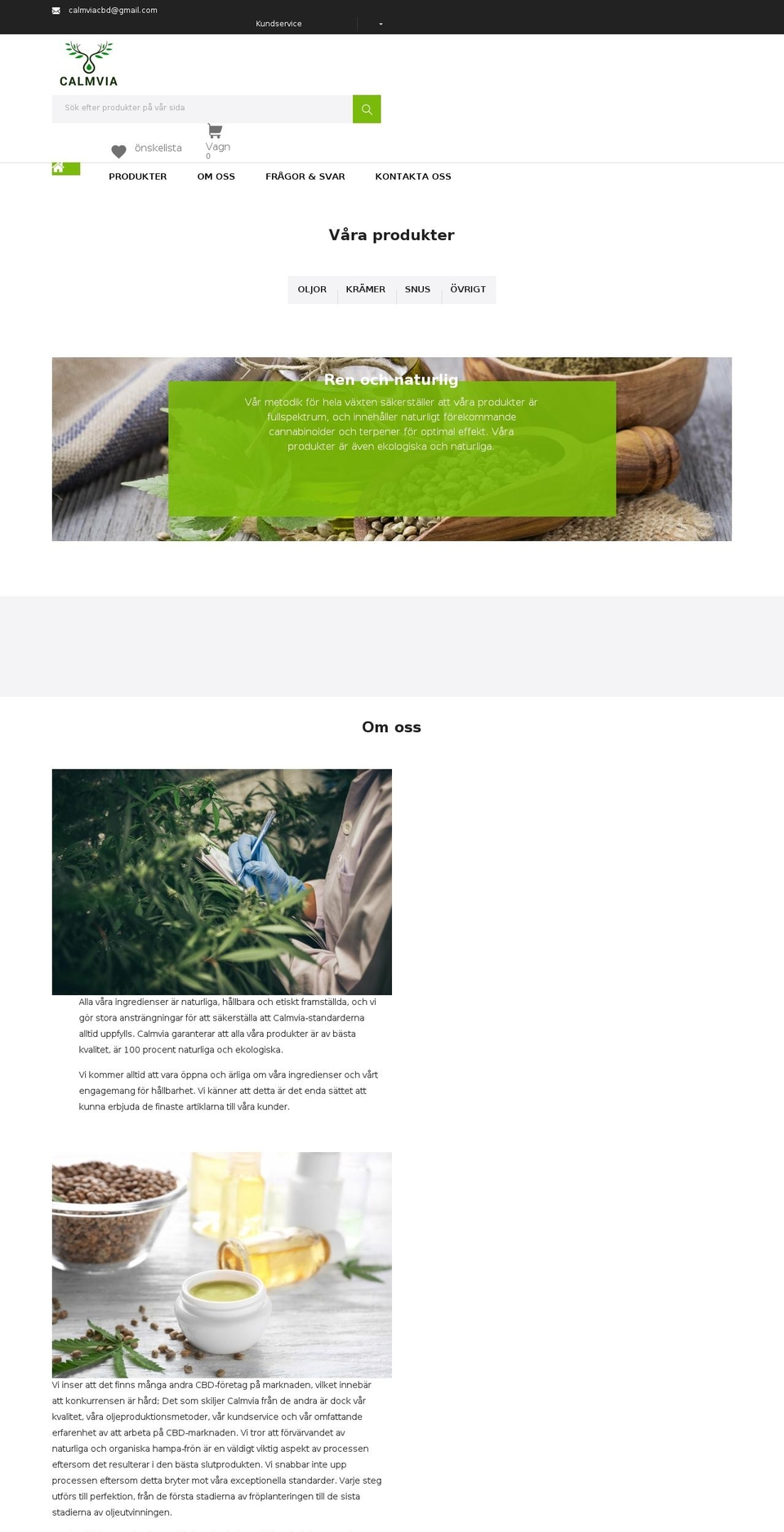 Development Shopify theme site example calmvia.com