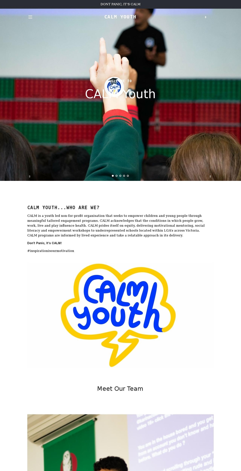 calmyouth.com shopify website screenshot