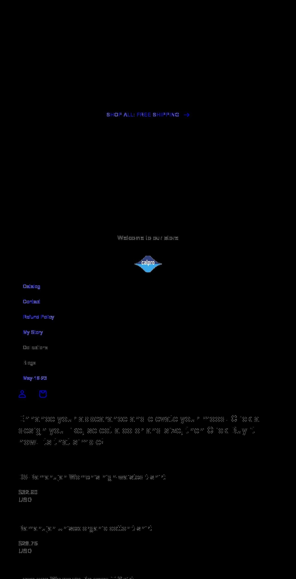 calprocollection.com shopify website screenshot