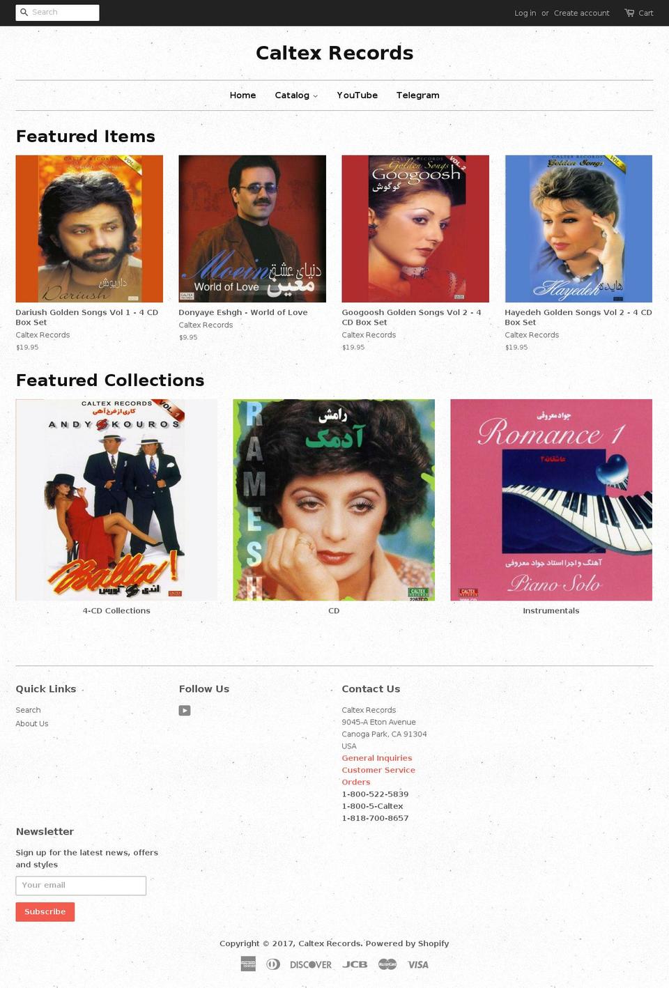 caltexrecords.com shopify website screenshot