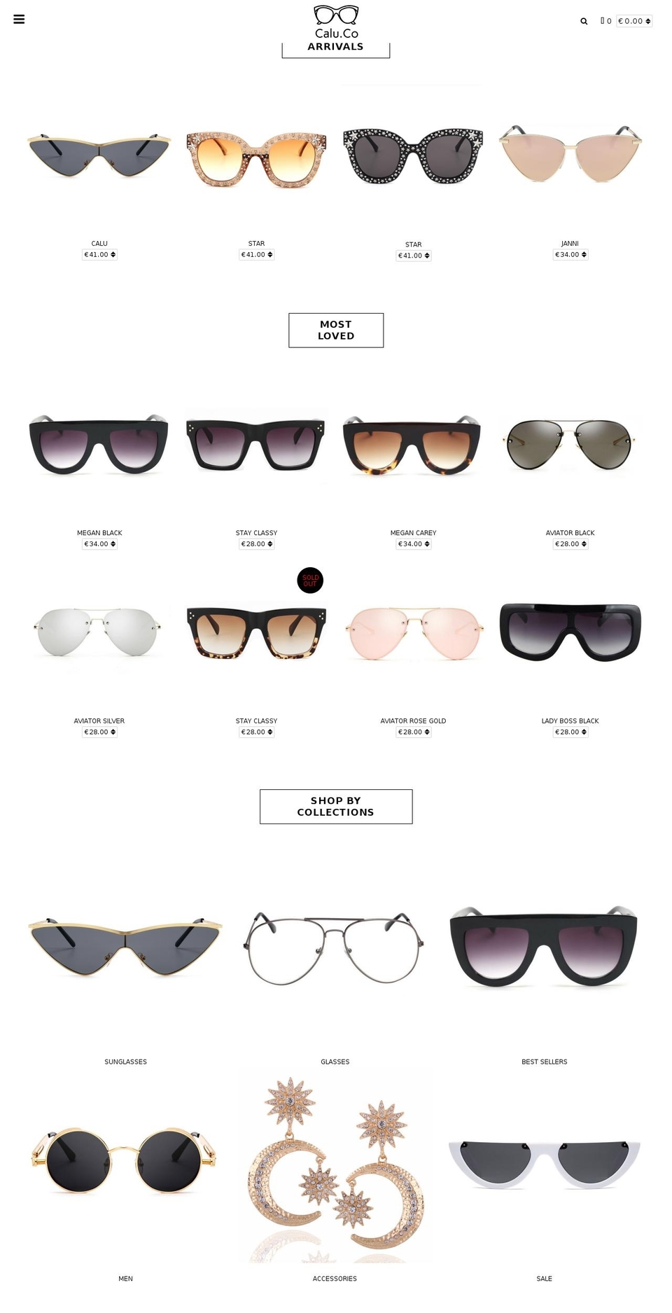 caluandco.com — Shopify storefront screenshot