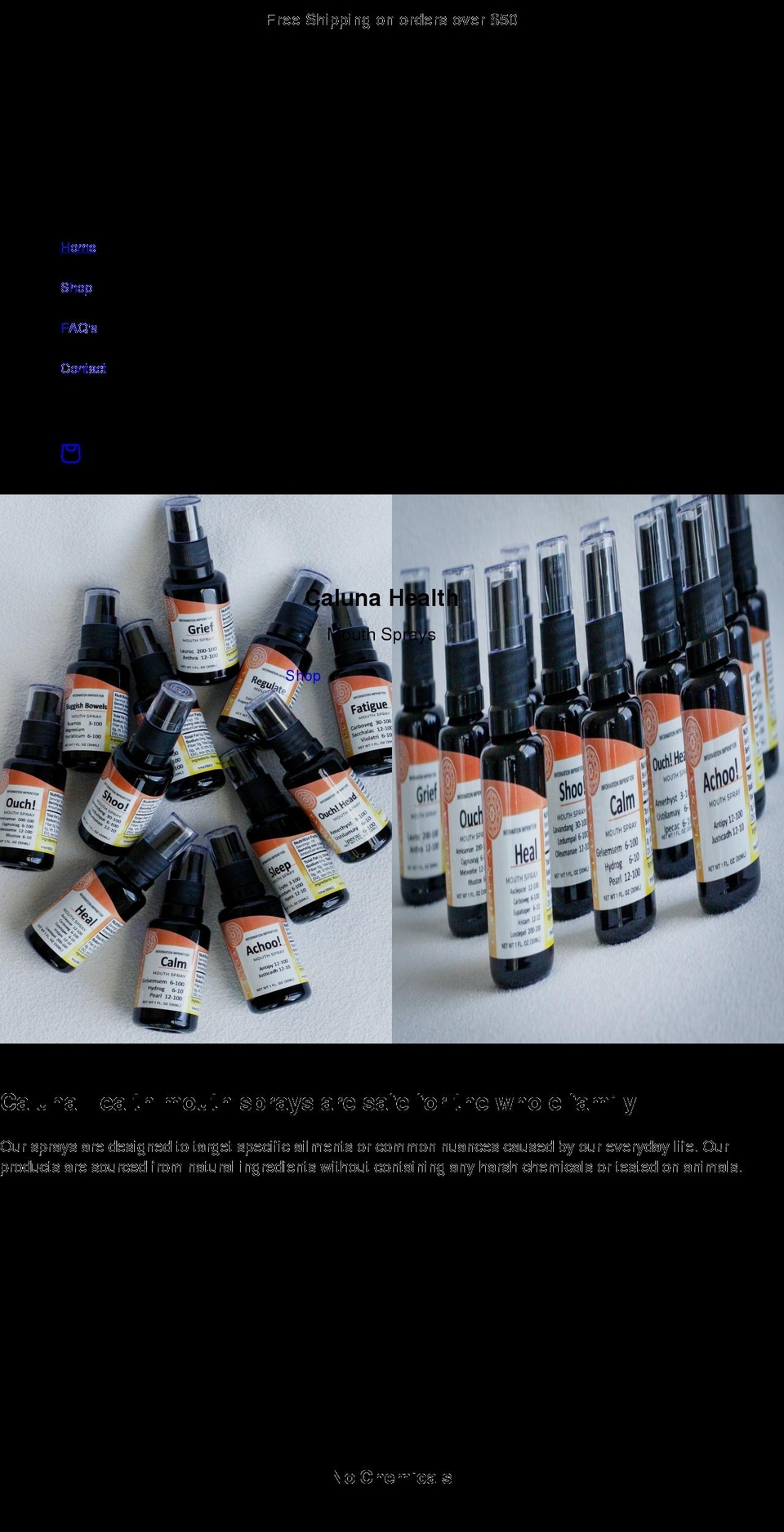 calunahealth.com shopify website screenshot