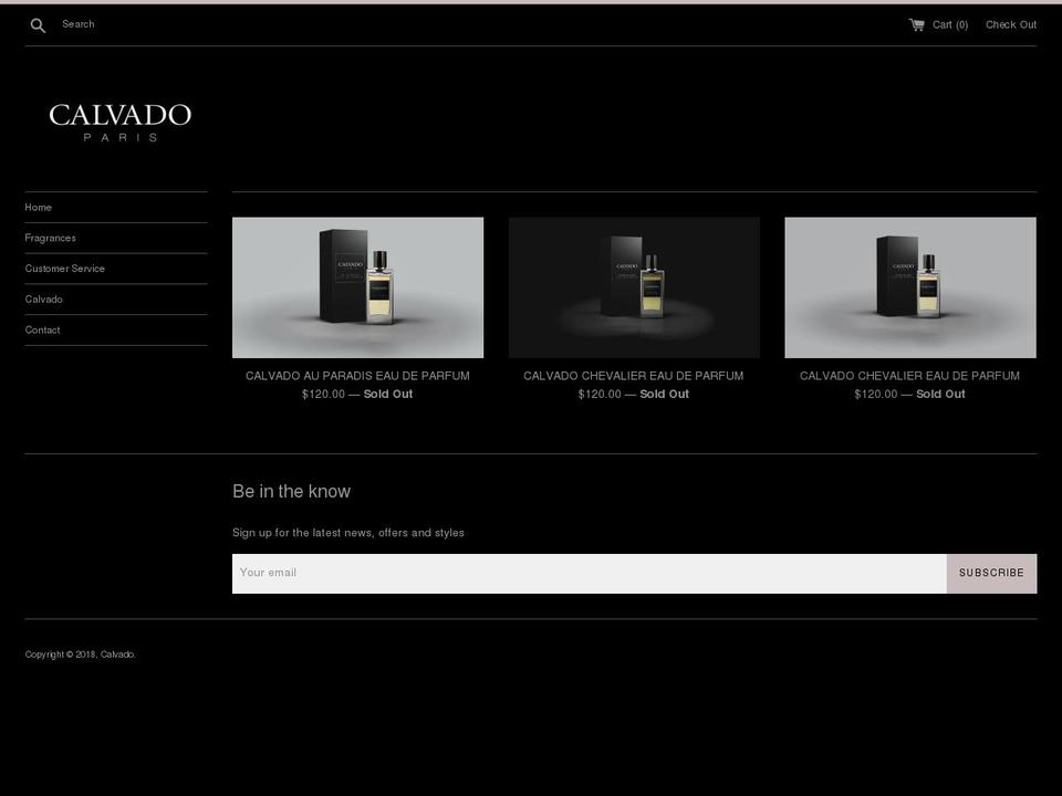 calvadofragrances.com — Shopify storefront screenshot