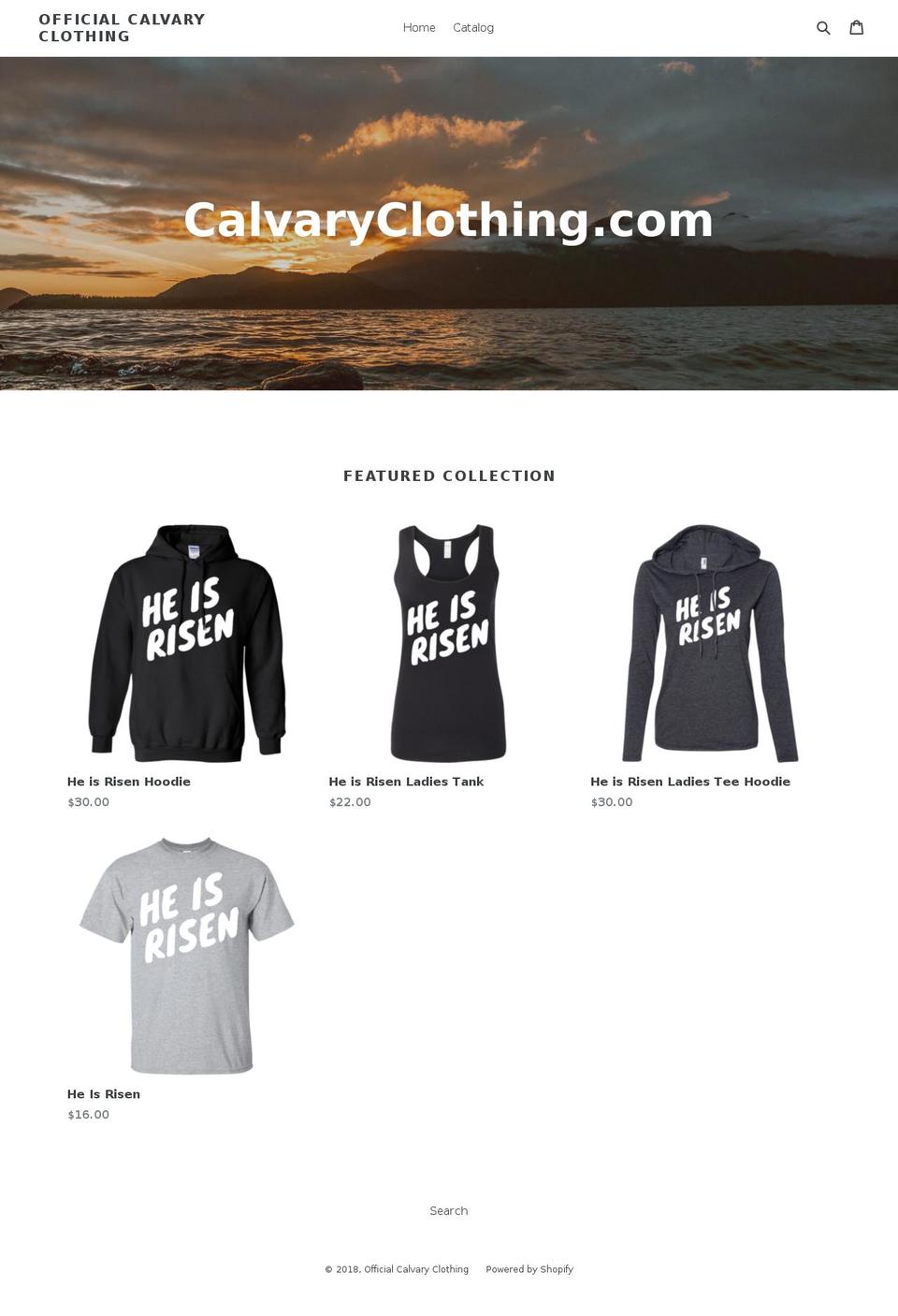 calvaryclothing.com — Shopify storefront screenshot