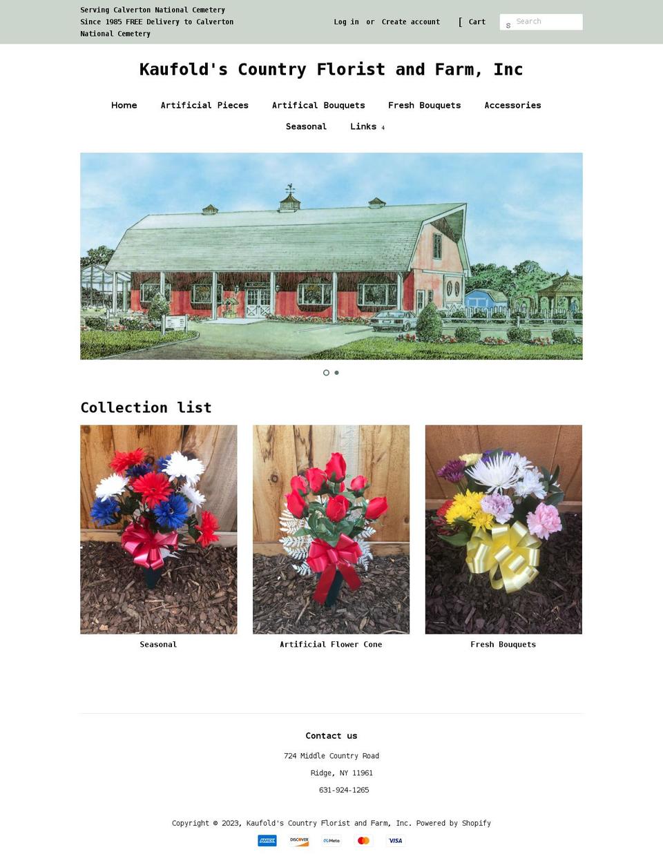 calvertonnationalfloral.com shopify website screenshot