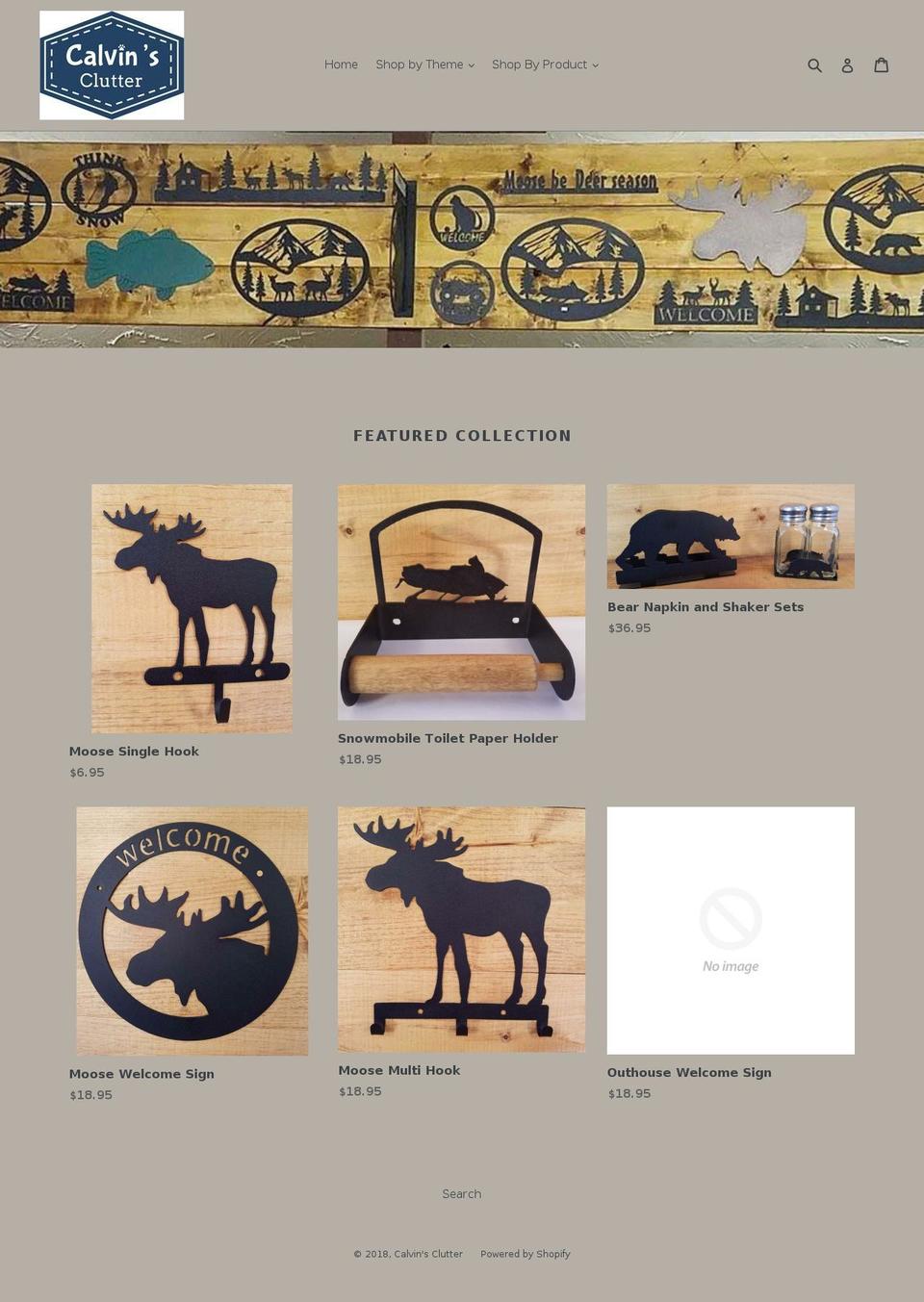 calvinsclutter.com — Shopify storefront screenshot