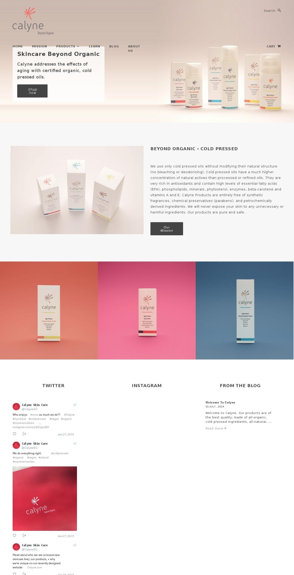 calyne.com — Shopify storefront screenshot