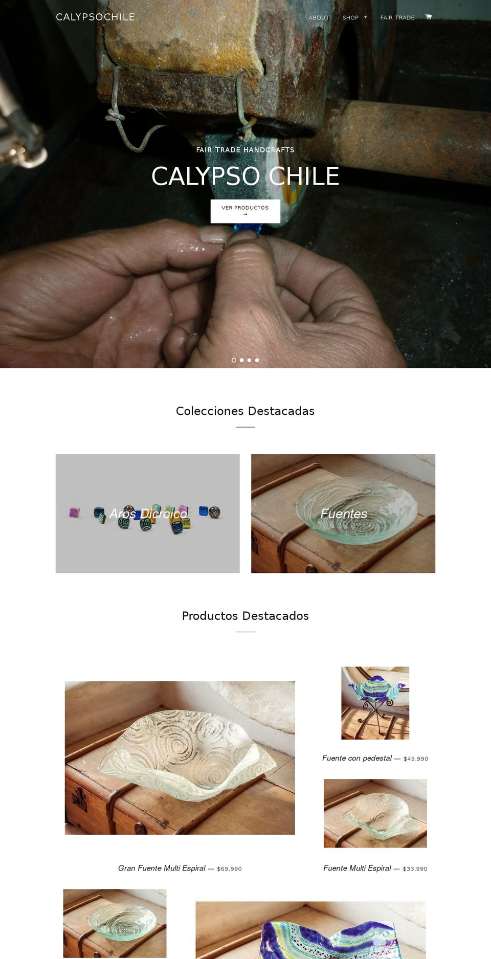 calypsochile.com shopify website screenshot