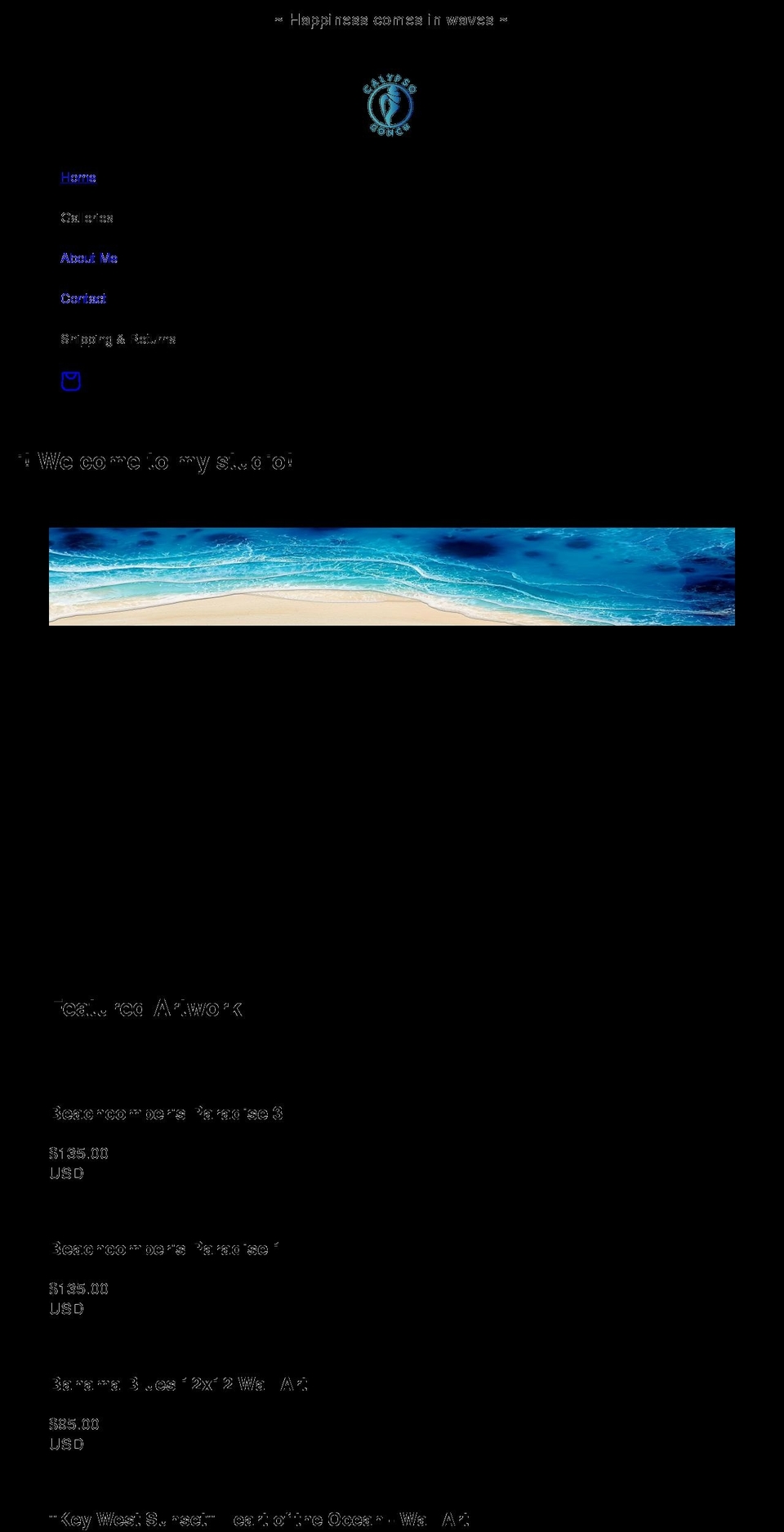calypsoconch.com shopify website screenshot