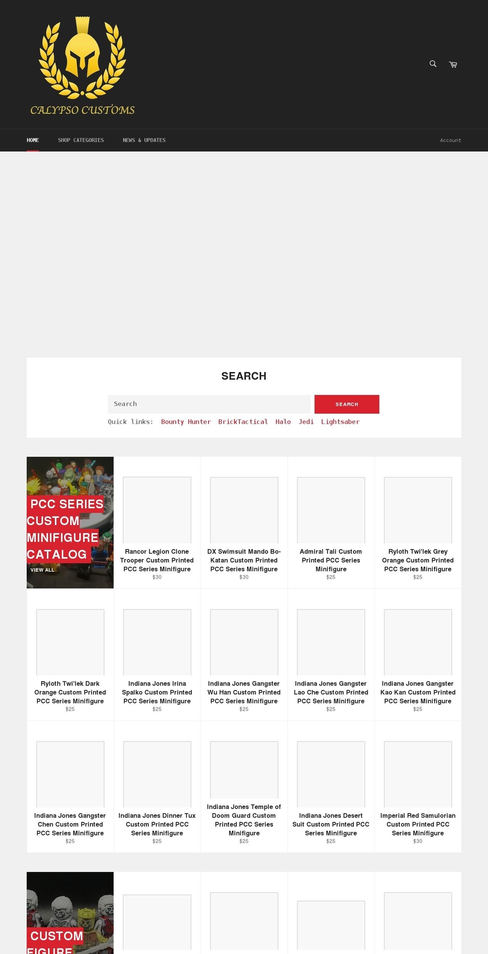 calypsocustoms.com shopify website screenshot