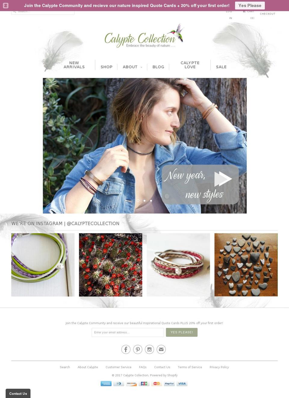 calyptecollection.com shopify website screenshot
