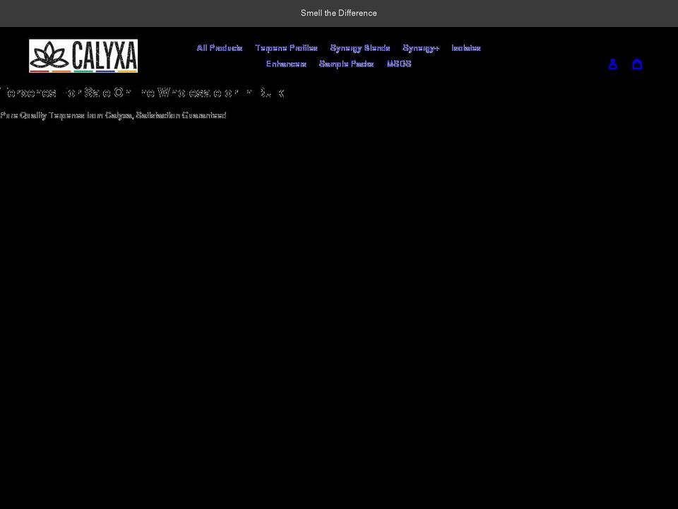 calyxaterpenes.com shopify website screenshot