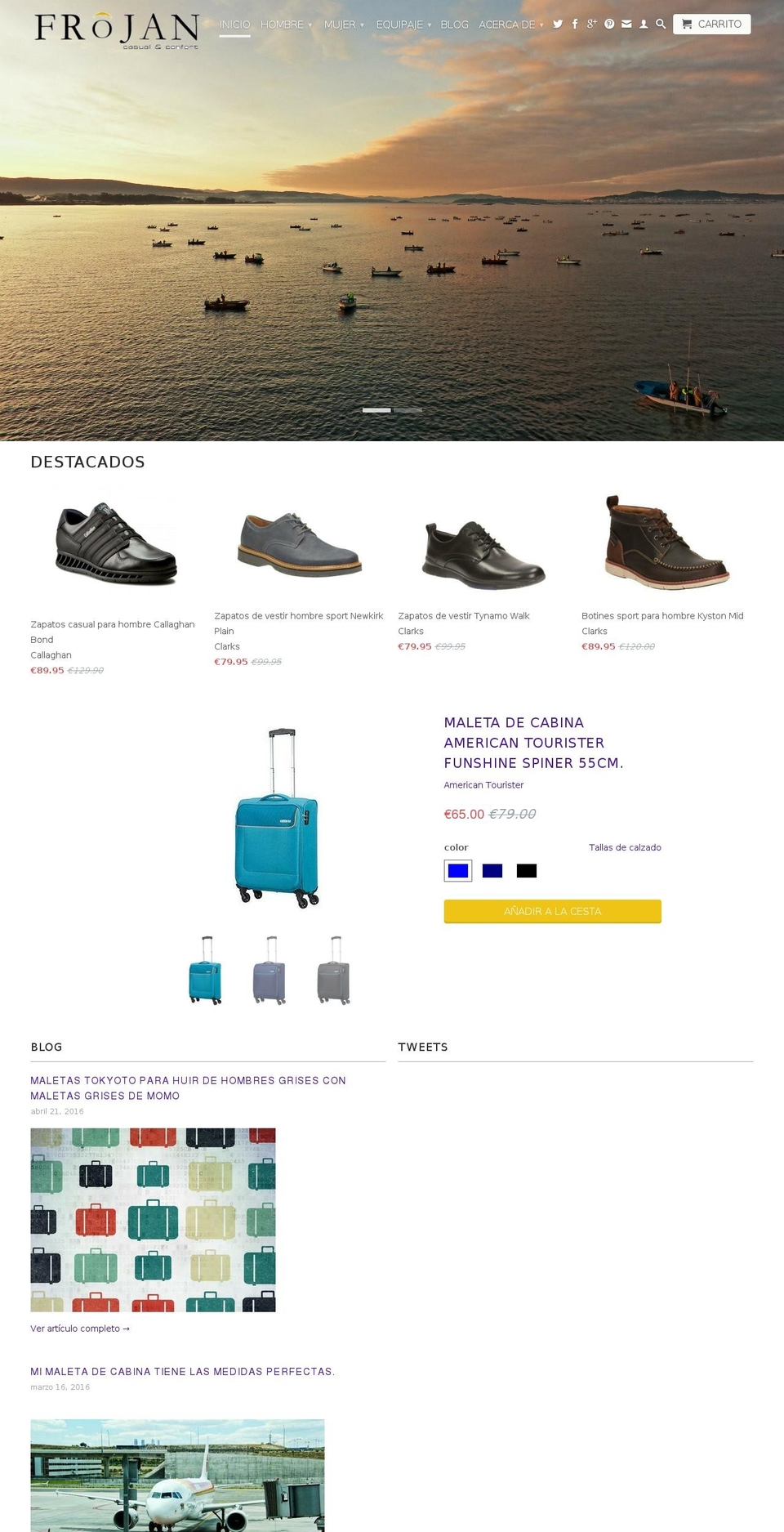 calzaclarks.es shopify website screenshot