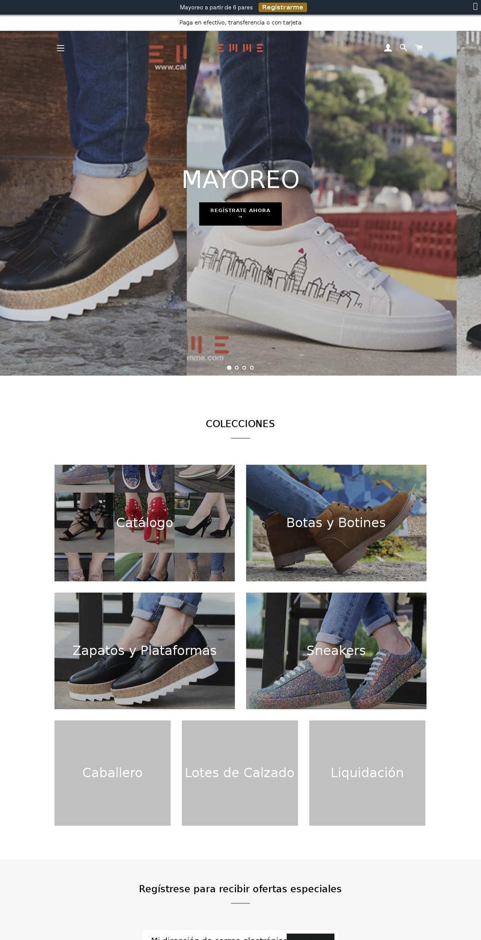 calzadoemme.com shopify website screenshot