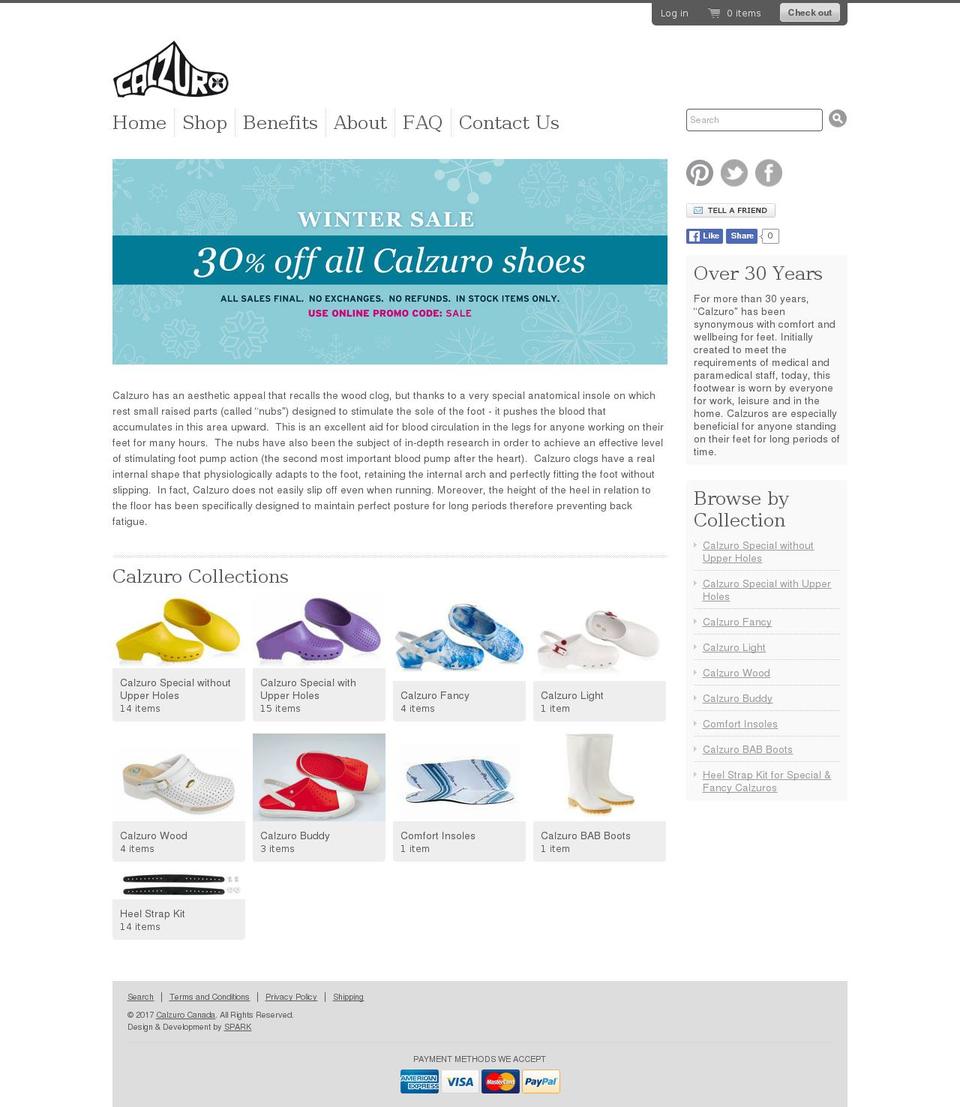 calzuro.ca shopify website screenshot