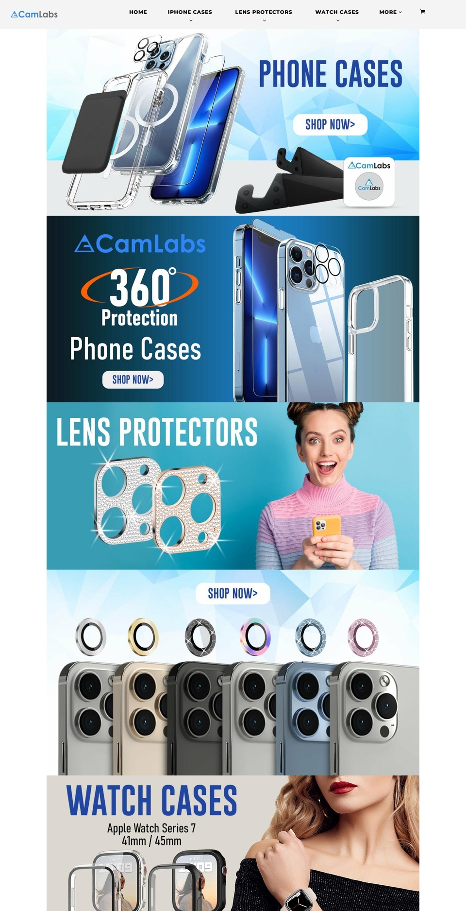 cam-labs.net shopify website screenshot