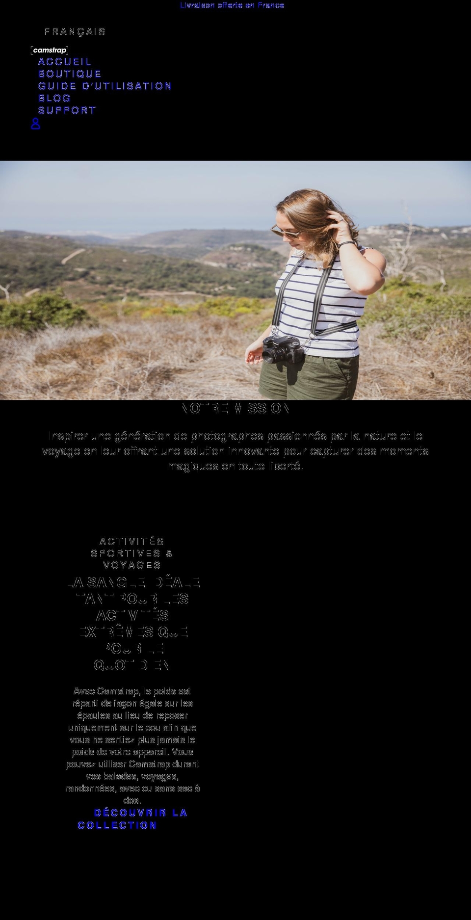 cam-strap.com shopify website screenshot