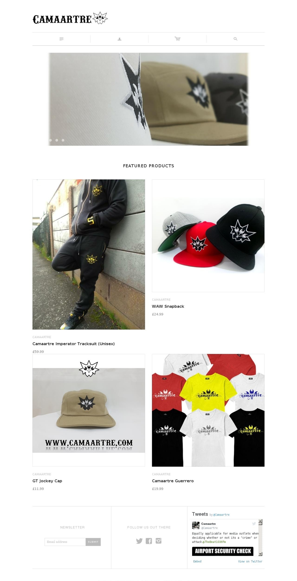 camaartre.com shopify website screenshot