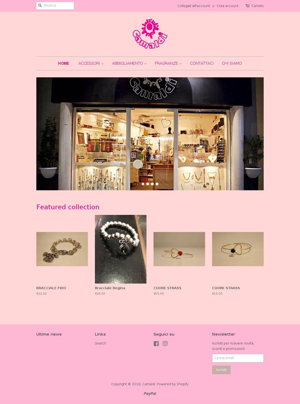 camaldi.com — Shopify storefront screenshot