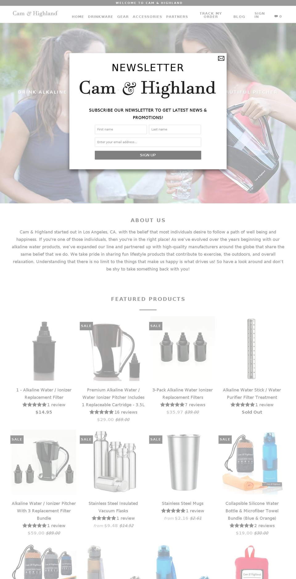 camandhighland.com — Shopify storefront screenshot