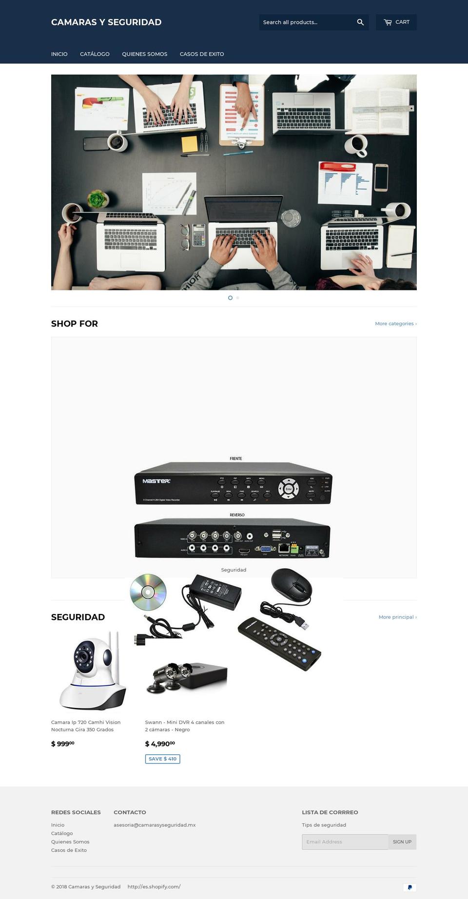 camarasyseguridad.mx shopify website screenshot