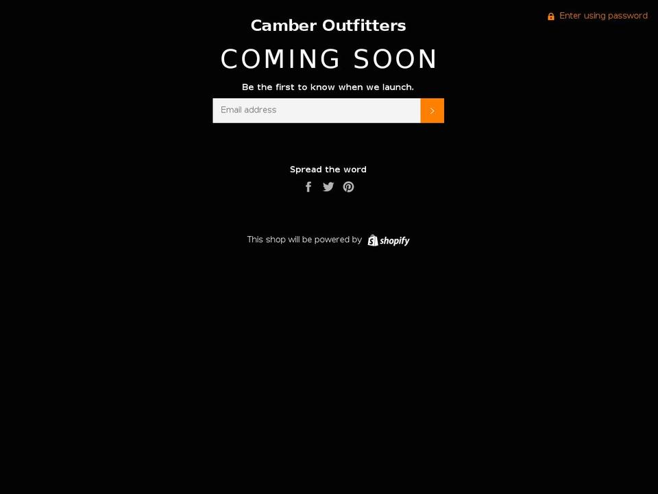 camberoutfitters.com shopify website screenshot