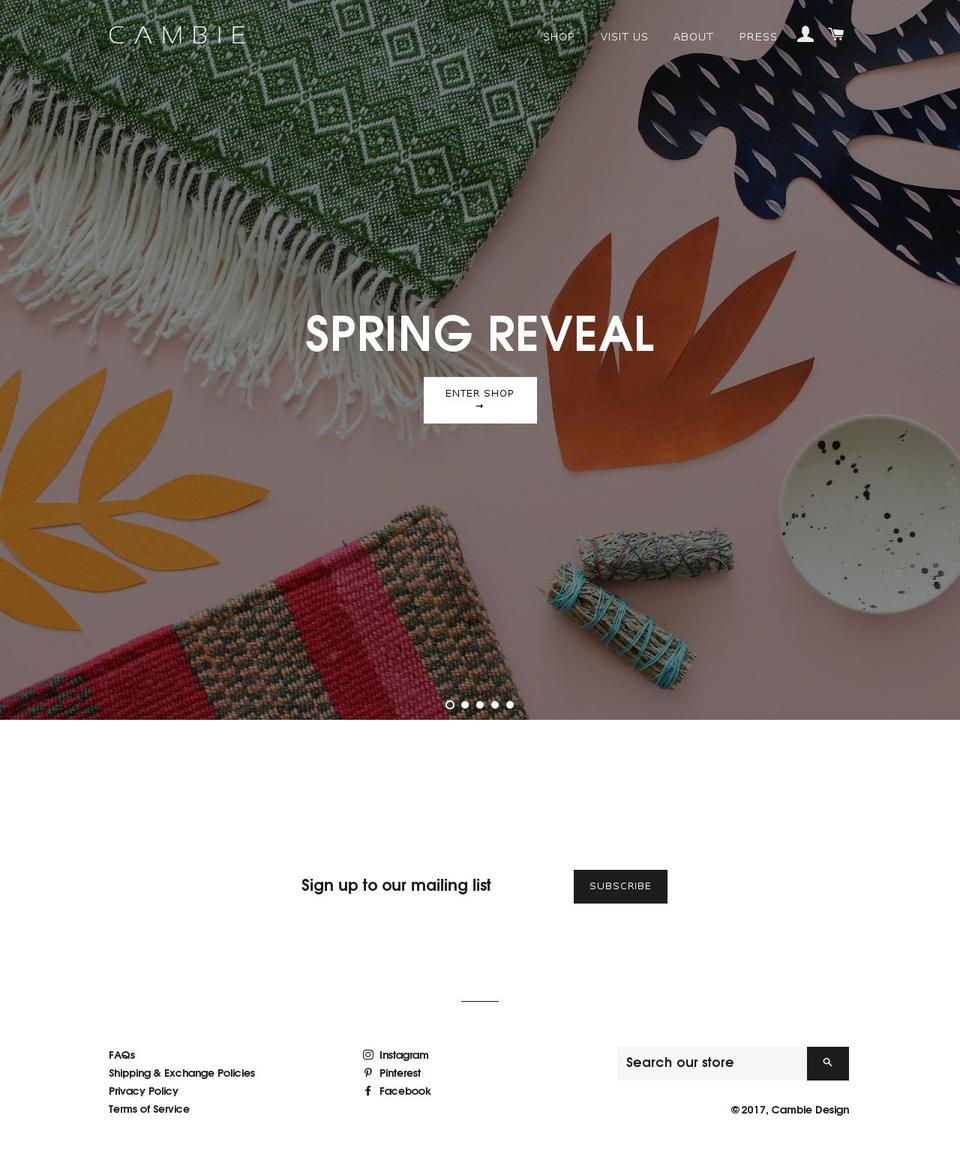 cambiedesign.com shopify website screenshot