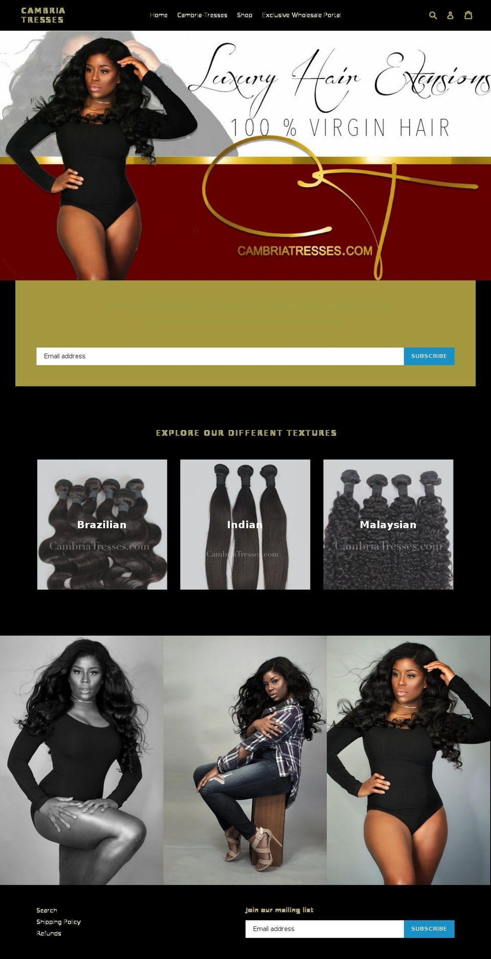 cambriatresses.com — Shopify storefront screenshot