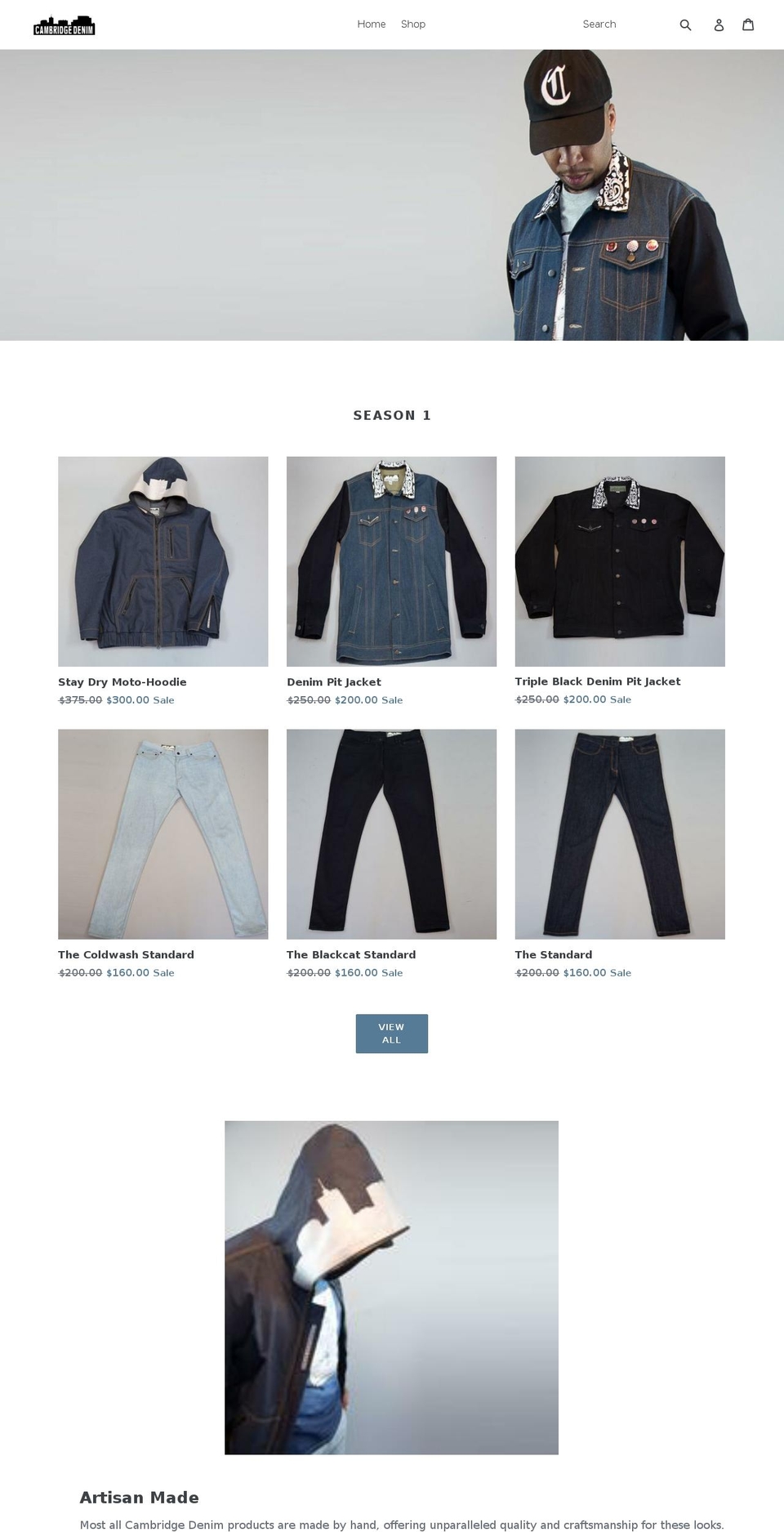 cambridgedenim.com — Shopify storefront screenshot