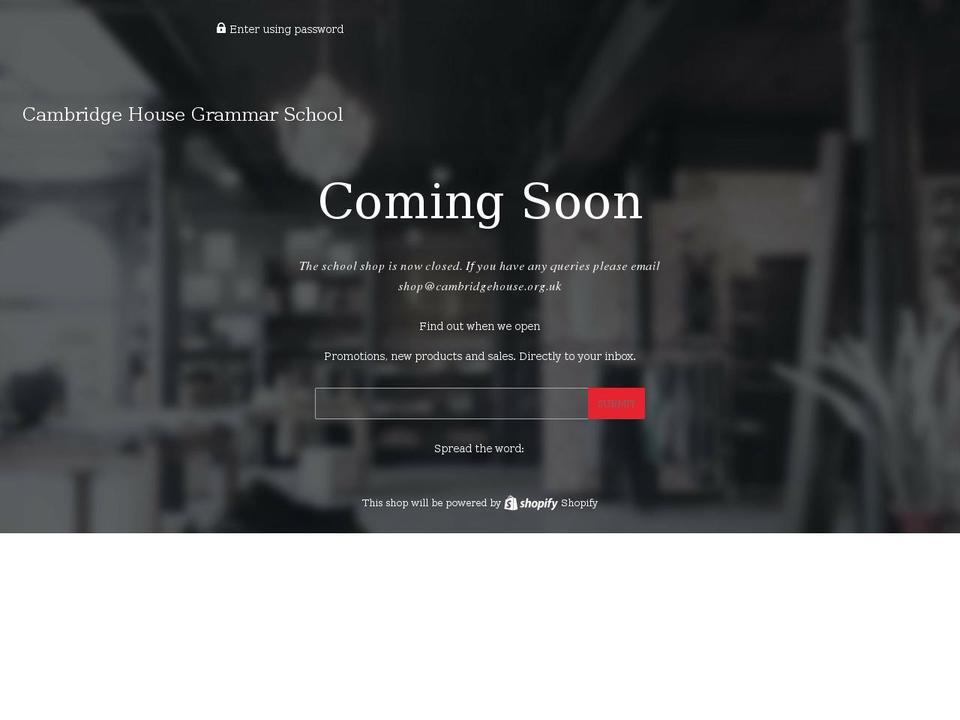 cambridgehouseshop.org.uk shopify website screenshot