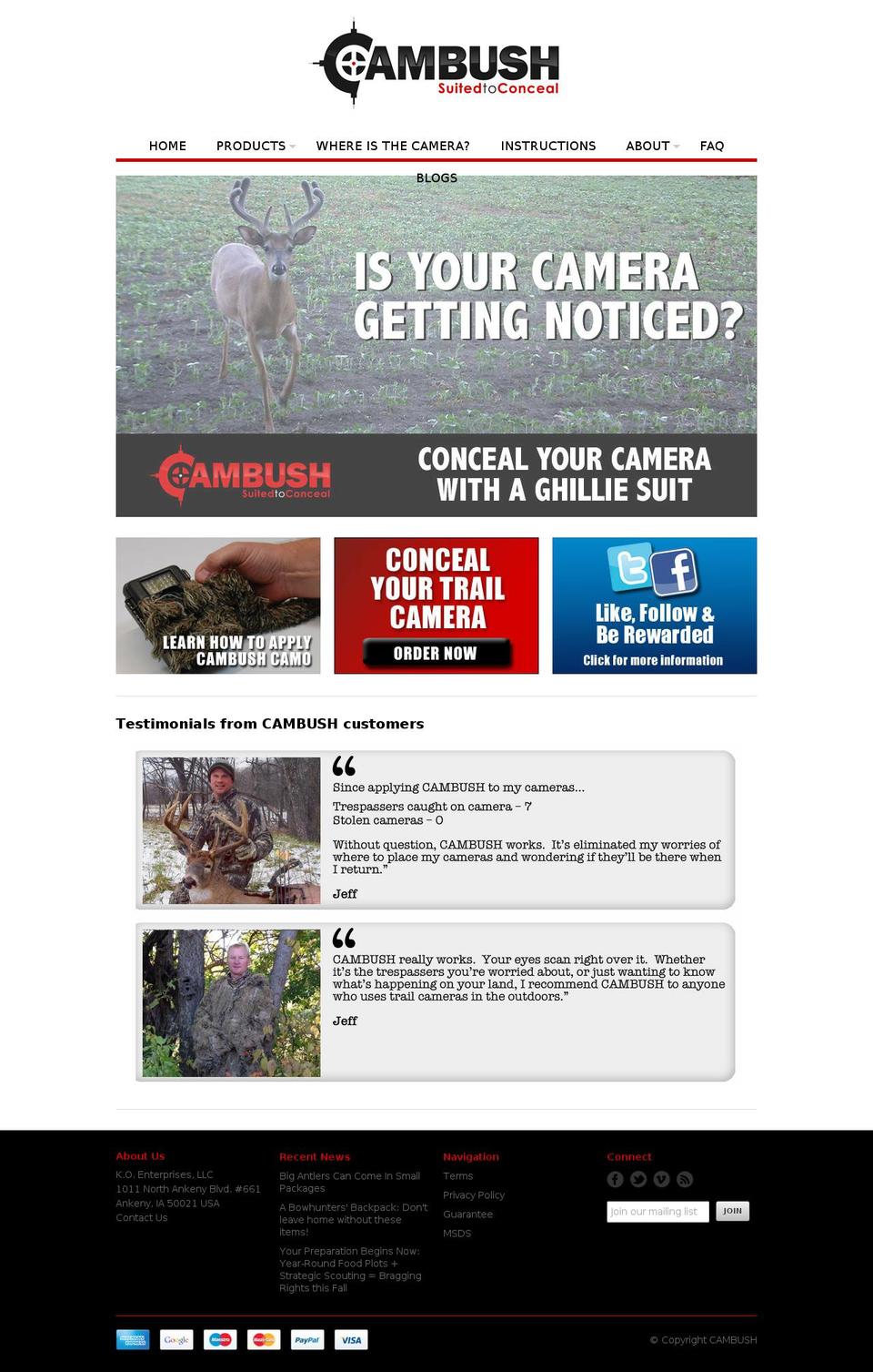 cambushcamo.com shopify website screenshot
