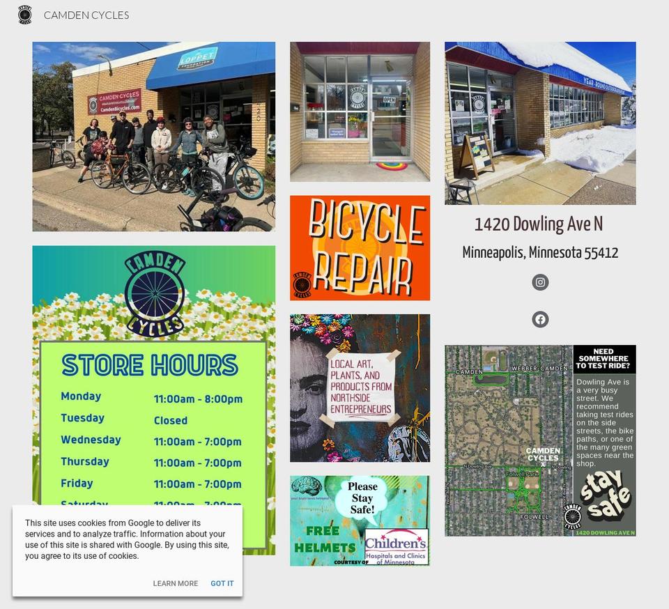 camdenbicycles.com shopify website screenshot
