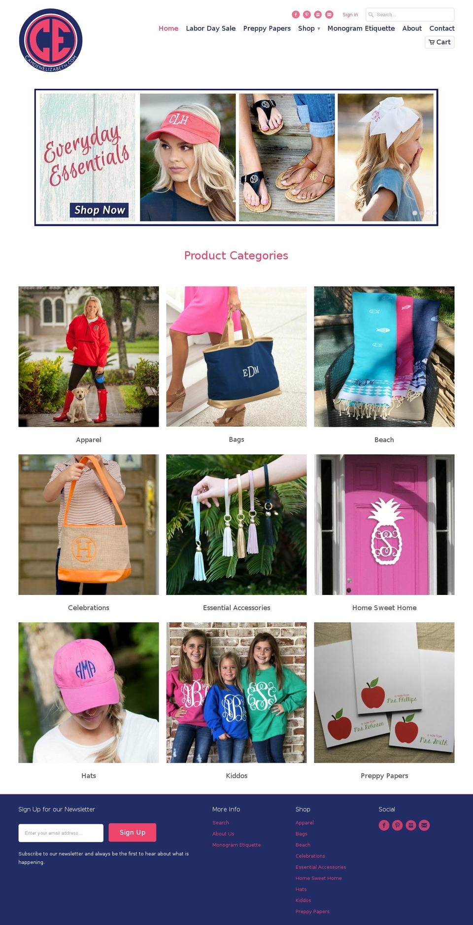 camdenelizabeth.com — Shopify storefront screenshot