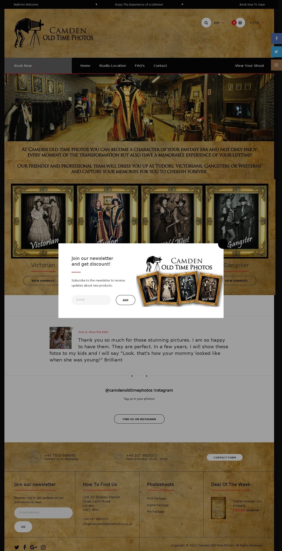camdenoldtimephotos.com shopify website screenshot