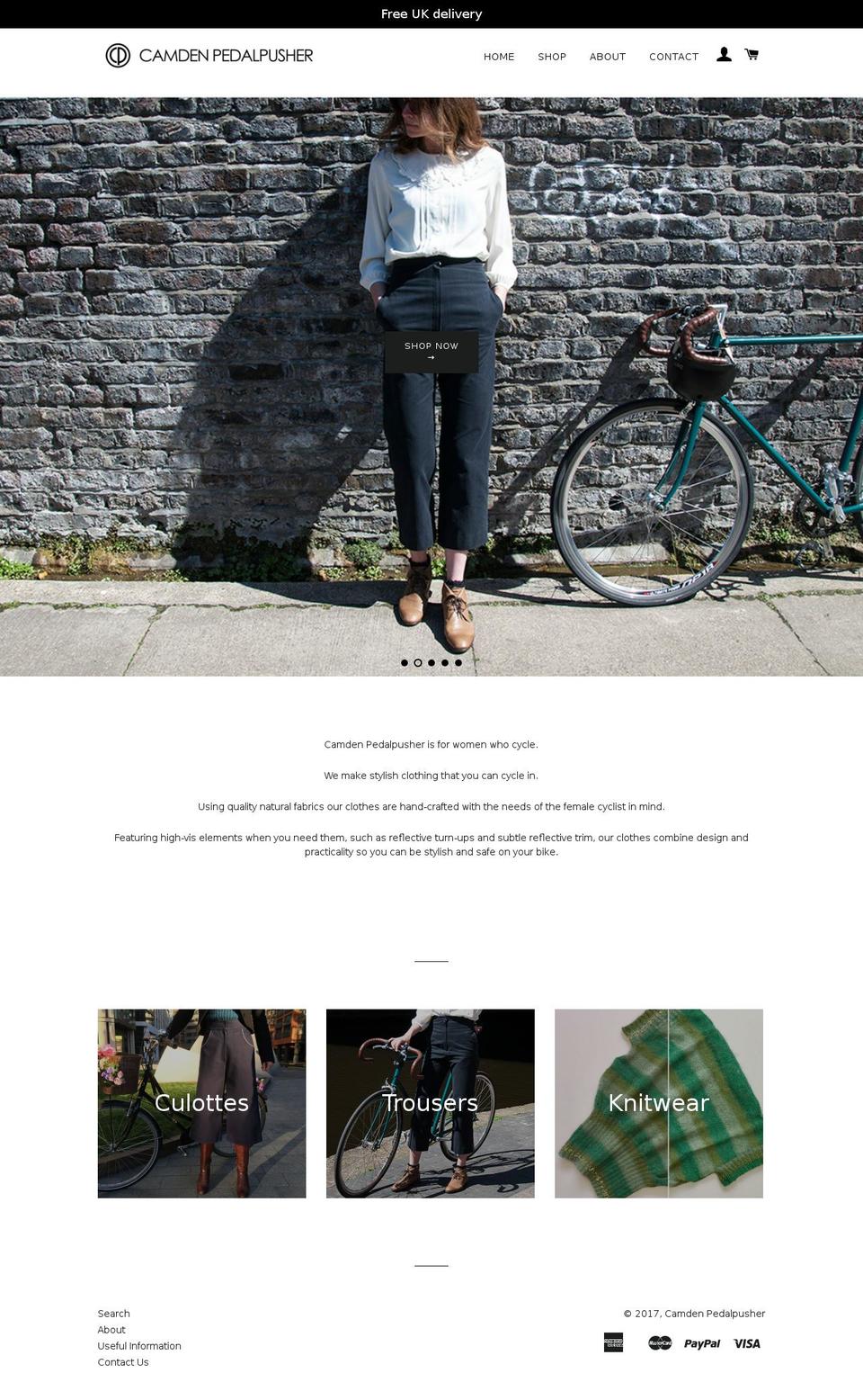 camdenpedalpusher.com shopify website screenshot
