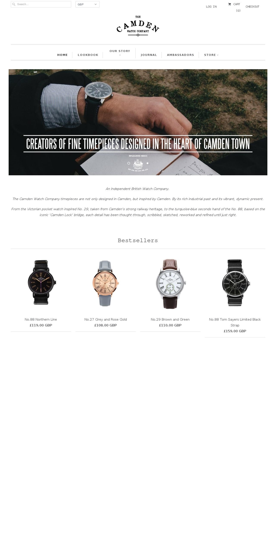 camdenwatchcompany.com shopify website screenshot