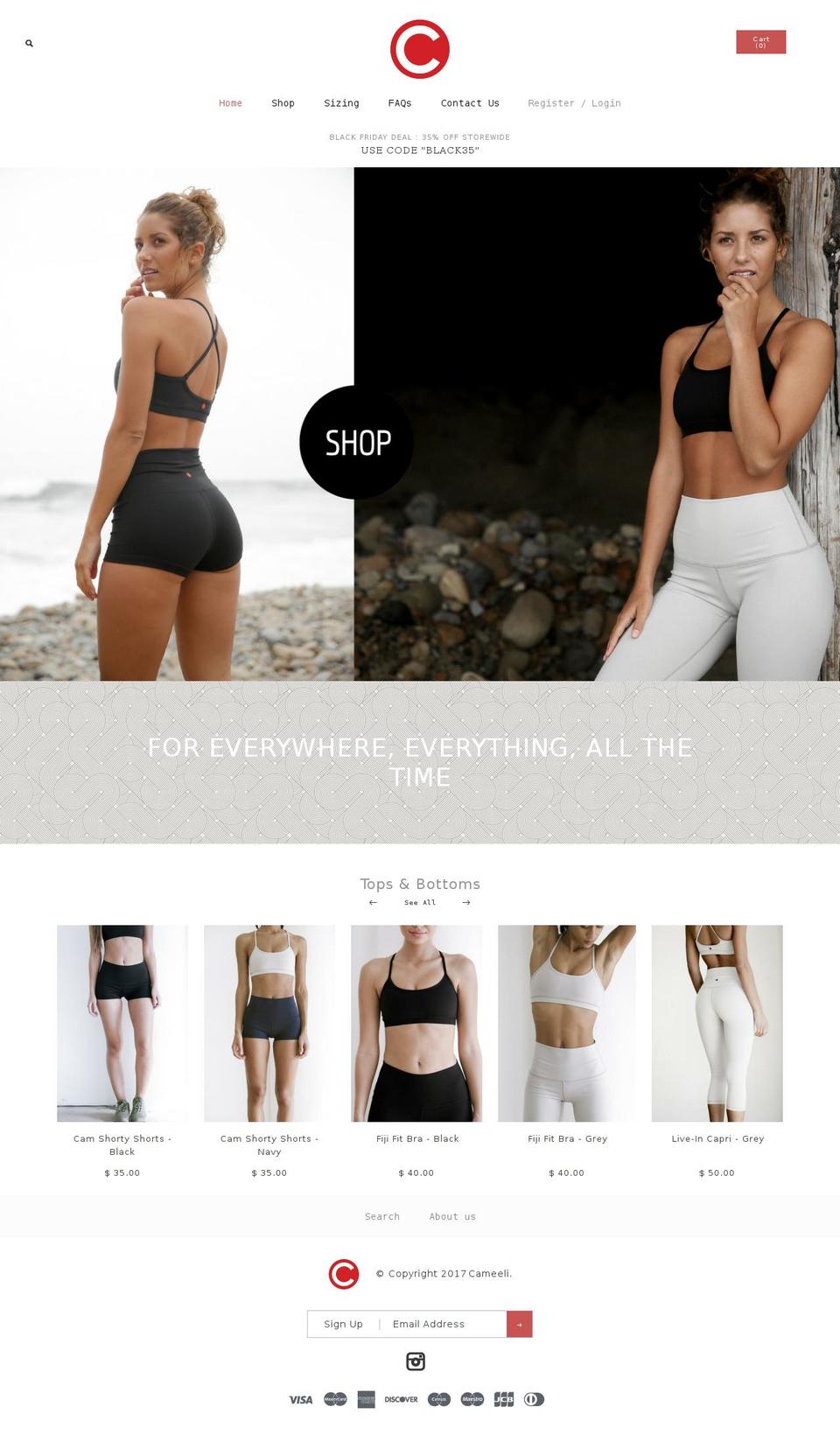 cameeli.com shopify website screenshot