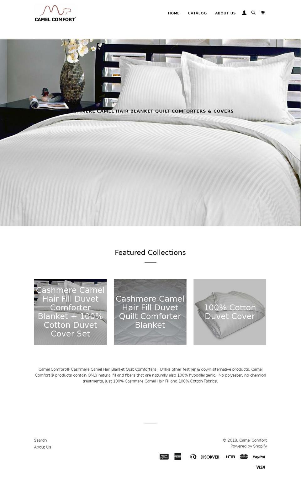 camelcomfort.com shopify website screenshot